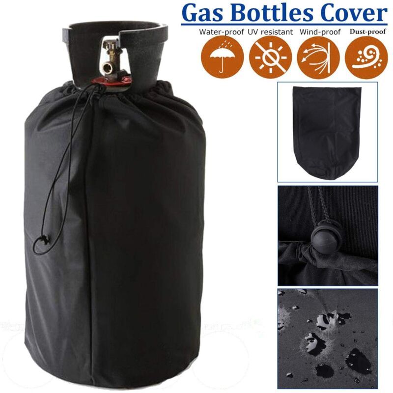 Propane Tank Cover 210D Oxford Waterproof UV Resistant Gas Bottle Cover with Adjustable Cords - Image 2