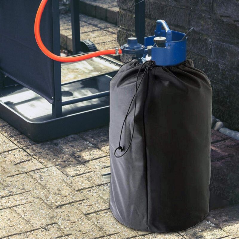 Propane Tank Cover 210D Oxford Waterproof UV Resistant Gas Bottle Cover with Adjustable Cords - Image 4