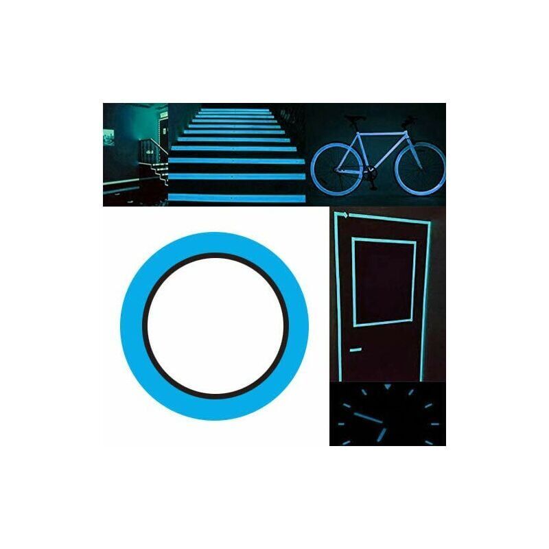 Removable Fluorescent Tape Luminous Glow Inch The Dark Self Adhesive Tape Waterproof Glow Inch The Dark Tape for Stage Stairs, 10m, 1cm - Image 1