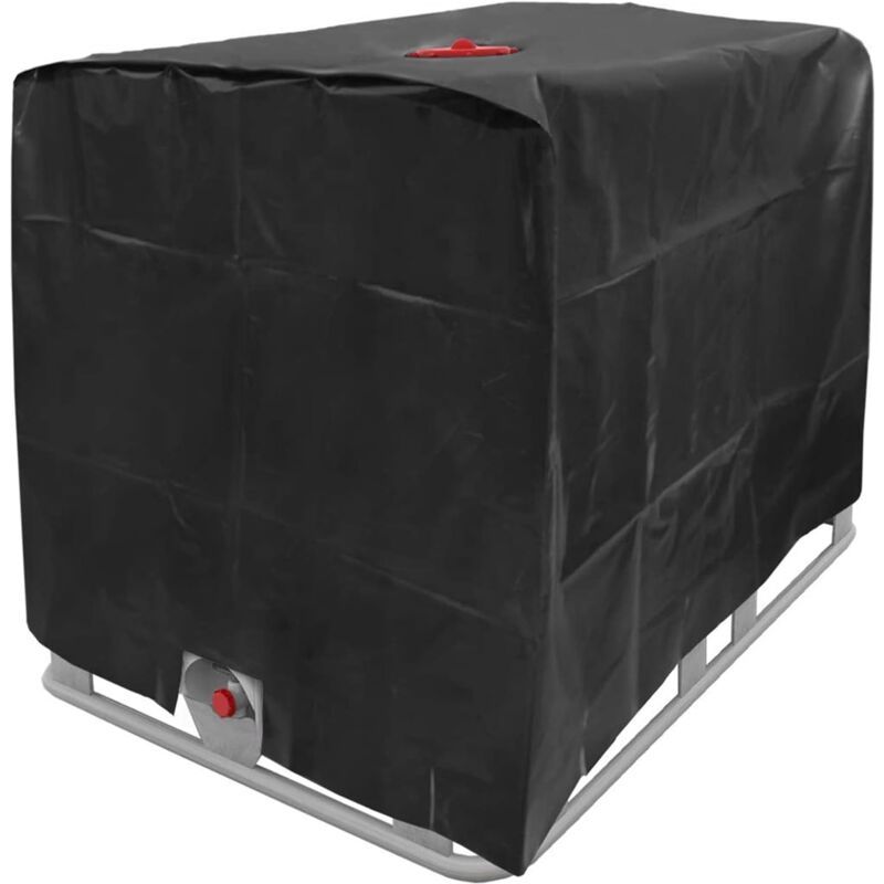 Water Tank Cover, IBC Tank Cover for 1000L Tank, Water Tank Container Protective Cover, Anti Dust Anti UV Anti Rain, Black, 120 x 100 x 116cm - Image 1