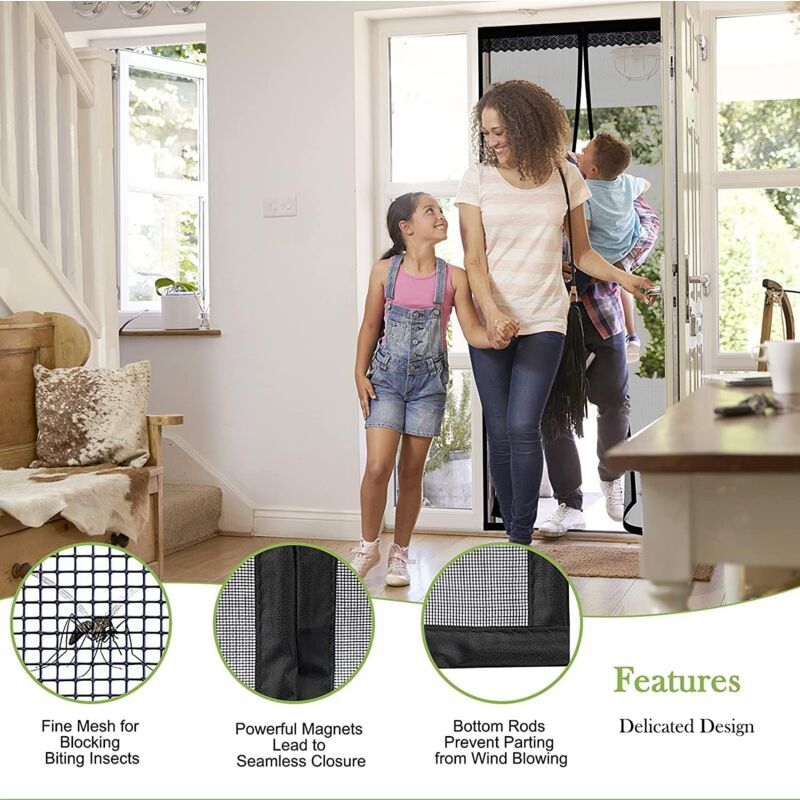 Magnetic Mosquito Net Door Curtain Mosquito Net for Door Anti Mosquito Curtain Sliding Mosquito Net Door, Magnetic Scratch Mosquito Net, 150 x 200cm - Image 3