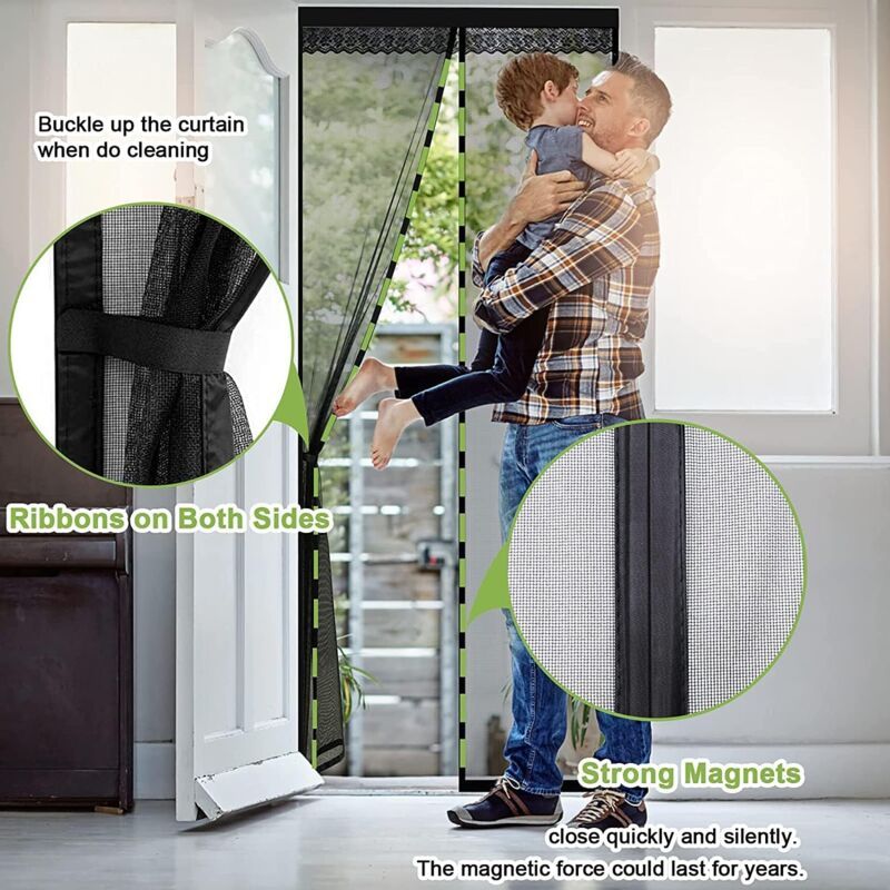 Magnetic Mosquito Net Door Curtain Mosquito Net for Door Anti Mosquito Curtain Sliding Mosquito Net Door, Magnetic Scratch Mosquito Net, 150 x 200cm - Image 4