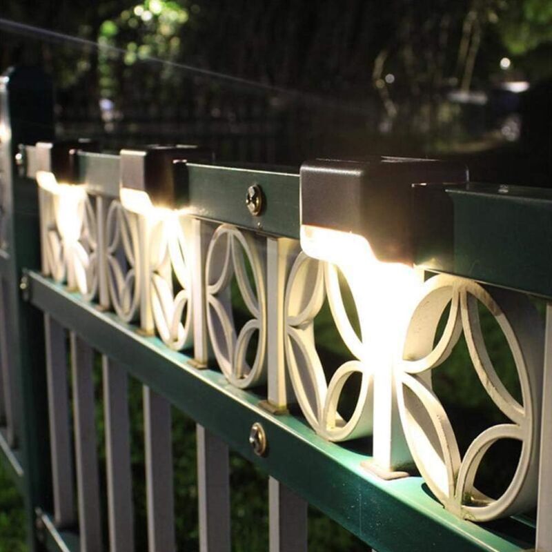 8 Pieces Solar Light, LED, for Stairs, Deck, Outdoor Black Shell Warm White - Image 4