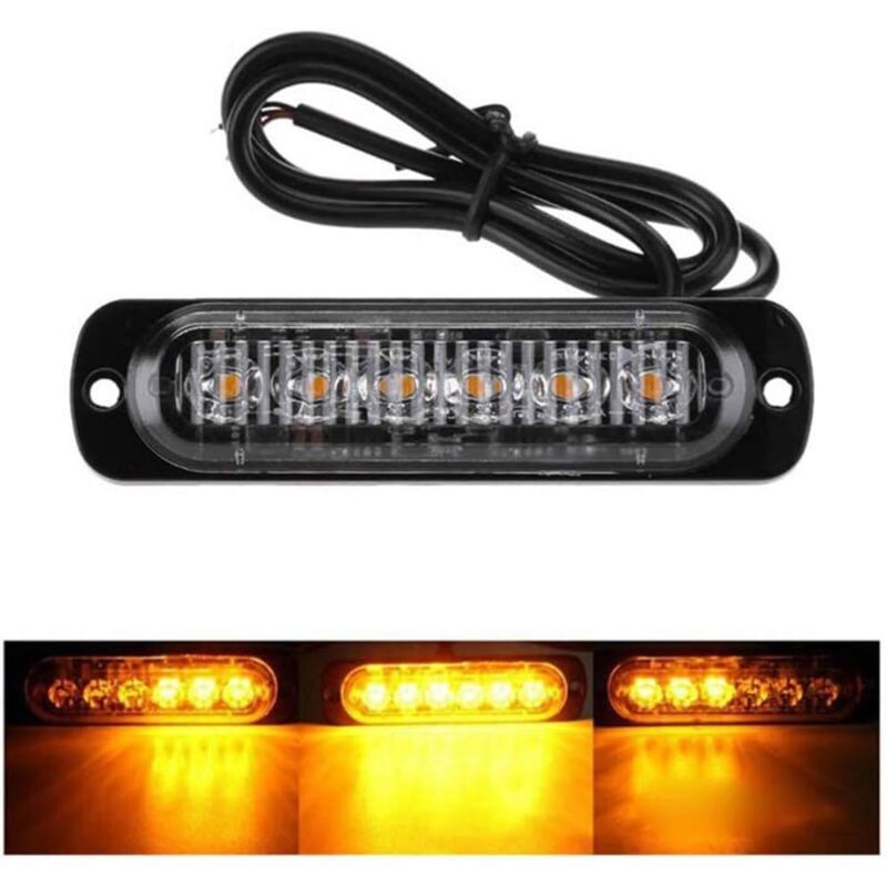 4 Emergency Warning Lights for Vehicles, Emergency Lights for Trucks, Strobe Lights, 6 LED Surface Mount Waterproof - Image 3