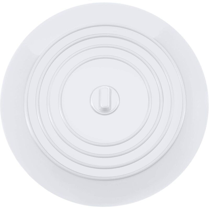 Silicone Bathtub and Kitchen Sink Stopper Universal Drain Plug, White, 15cm - Image 1