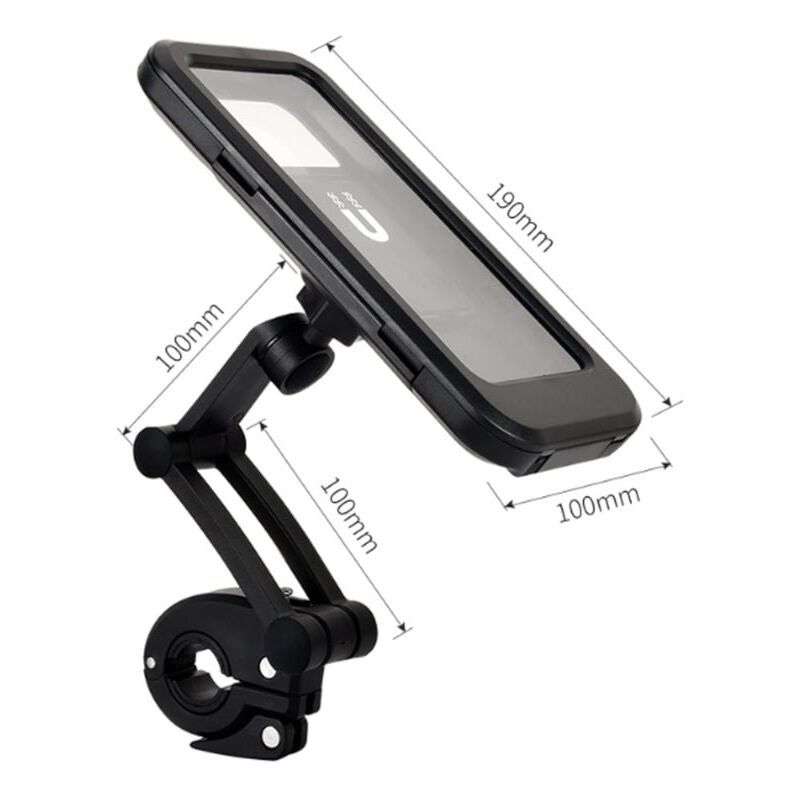 Bike Cell Phone Holder, Waterproof Smartphone Holder with Touch Screen, 360 Swivel, Height Adjustable for up to 6.7 Inch, Motorcycle to Bike, Black - Image 3