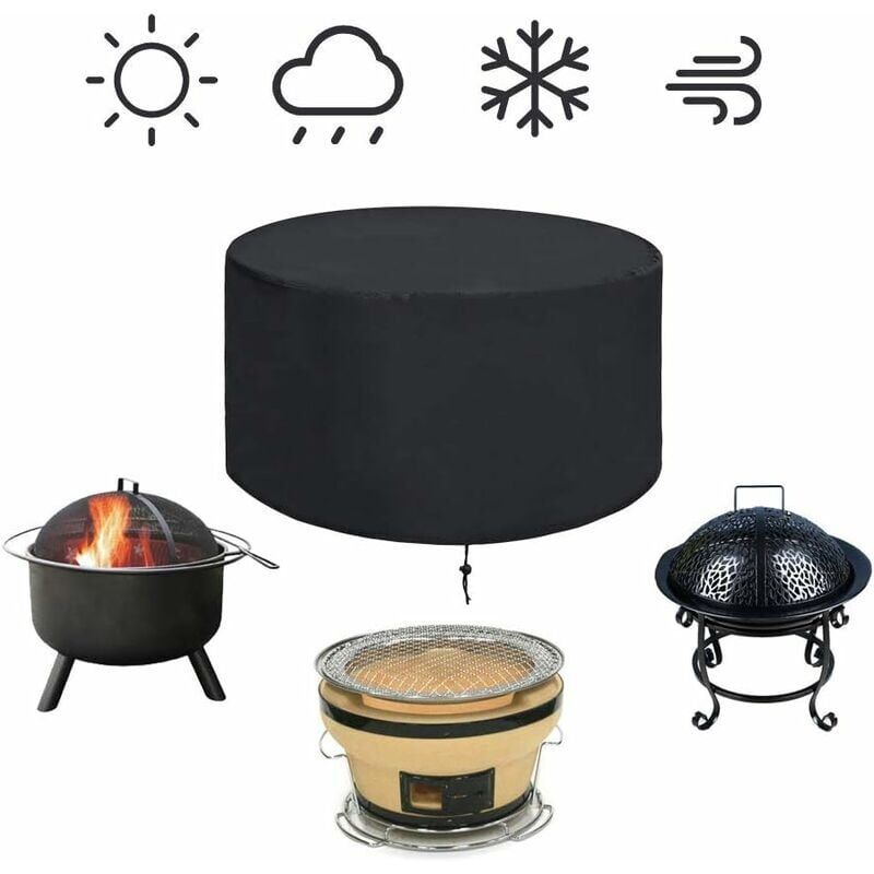 Fire Pit Cover Fire Pit Cover Reusable Waterproof Grill Cover Barbecue Cover, 112 x 61cm - Image 3