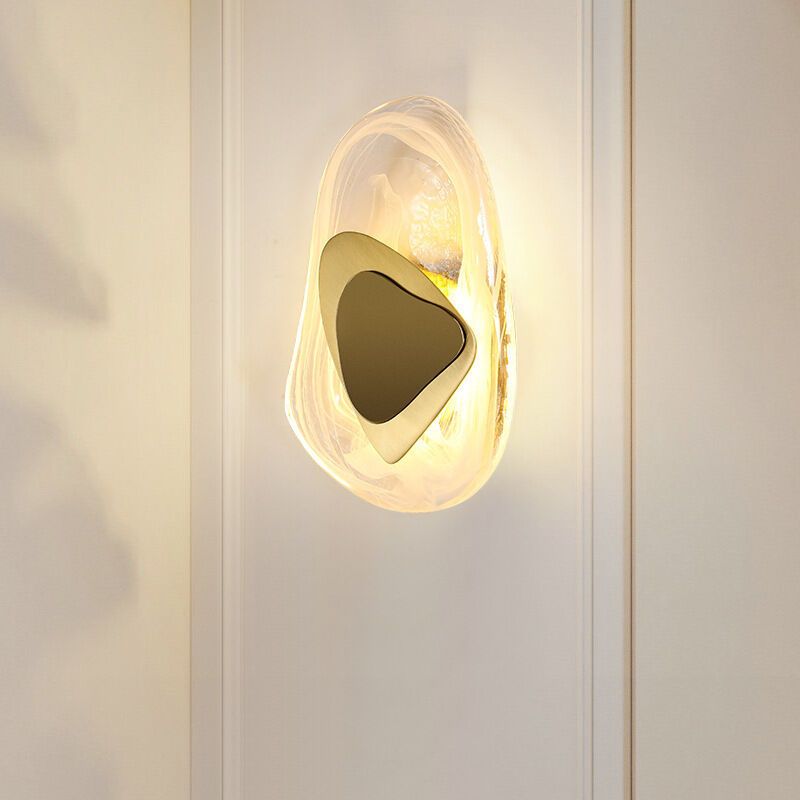 Living Room Wall Lamp Bedroom Bedside Lamp Nordic Light Luxury Study Balcony Wall Post modern Minimalist Crystal Wall Lamp, Gold LED Tri Color Dimming - Image 2