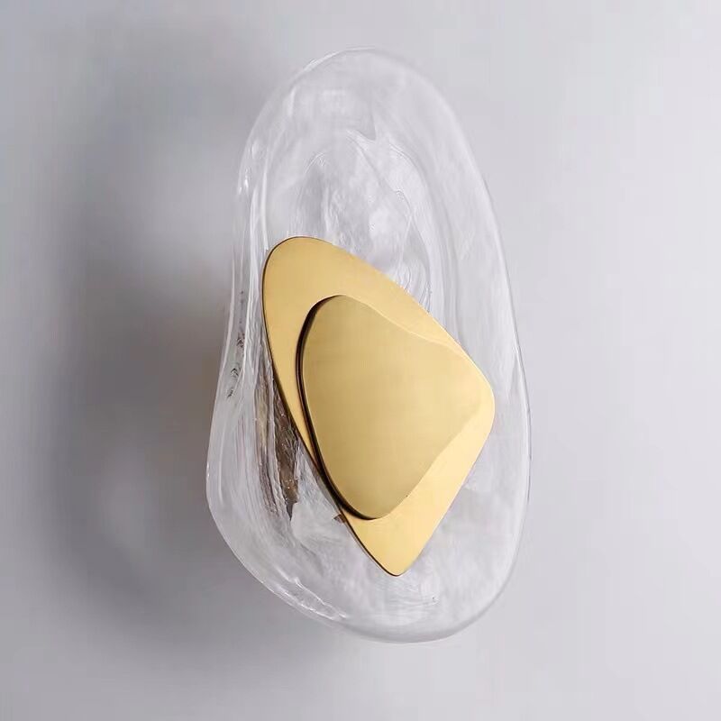 Living Room Wall Lamp Bedroom Bedside Lamp Nordic Light Luxury Study Balcony Wall Post modern Minimalist Crystal Wall Lamp, Gold LED Tri Color Dimming - Image 4