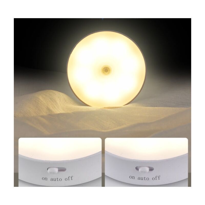 2 Pack Rechargeable Night Light with Motion Sensor Automatic Wall Night Lamp Children s Night Light LED Lamp for Baby Bedroom, Living Room, Garage - Image 1
