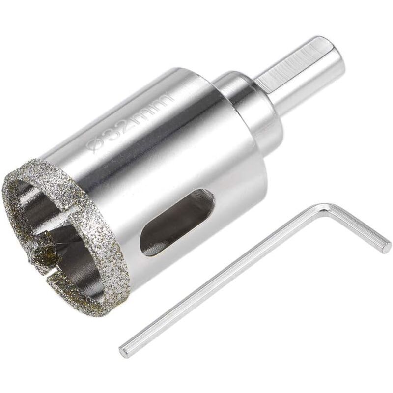 Diamond Glass Hole Saw Drill Bit with Center Pilot Bit for Glass, Ceramic Tile, 32mm - Image 3