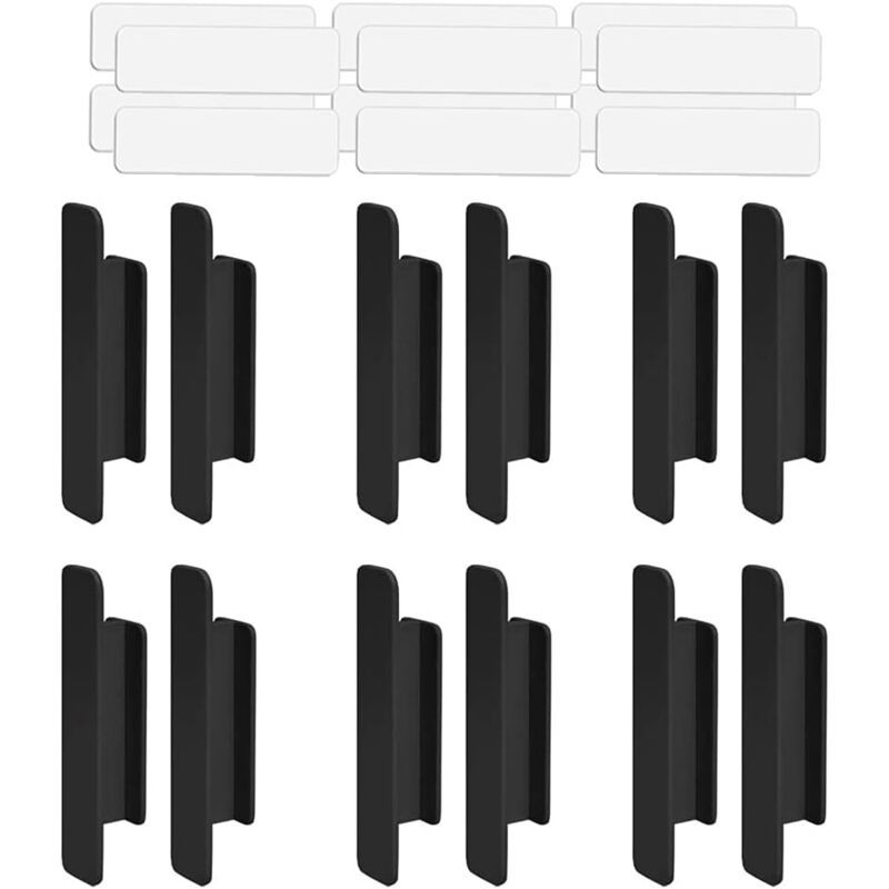 12 Pieces Self Adhesive Plastic Door Handles for Window Door Drawer Wardrobe Refrigerator - Image 1
