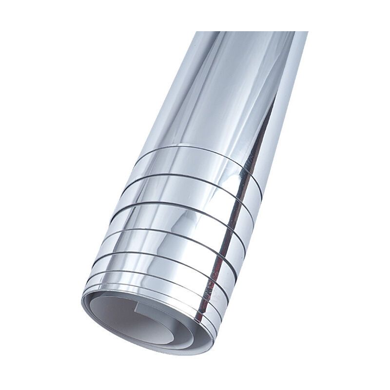 Self Adhesive Silver Reflective Mirror Vinyl Sticker Roll for KTV Bar Restaurant Wallpaper, 50 x 200cm, 0.1mm - Image 1