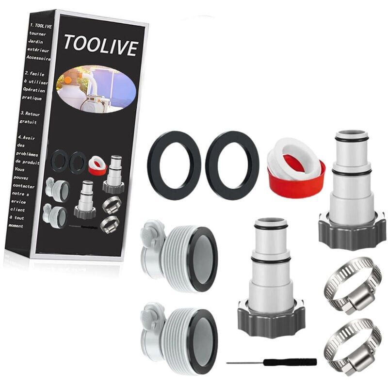 Swimming Pool Hose Adapter Compatible with Intex Pump Hose Connections, 32mm and 38mm - Image 1