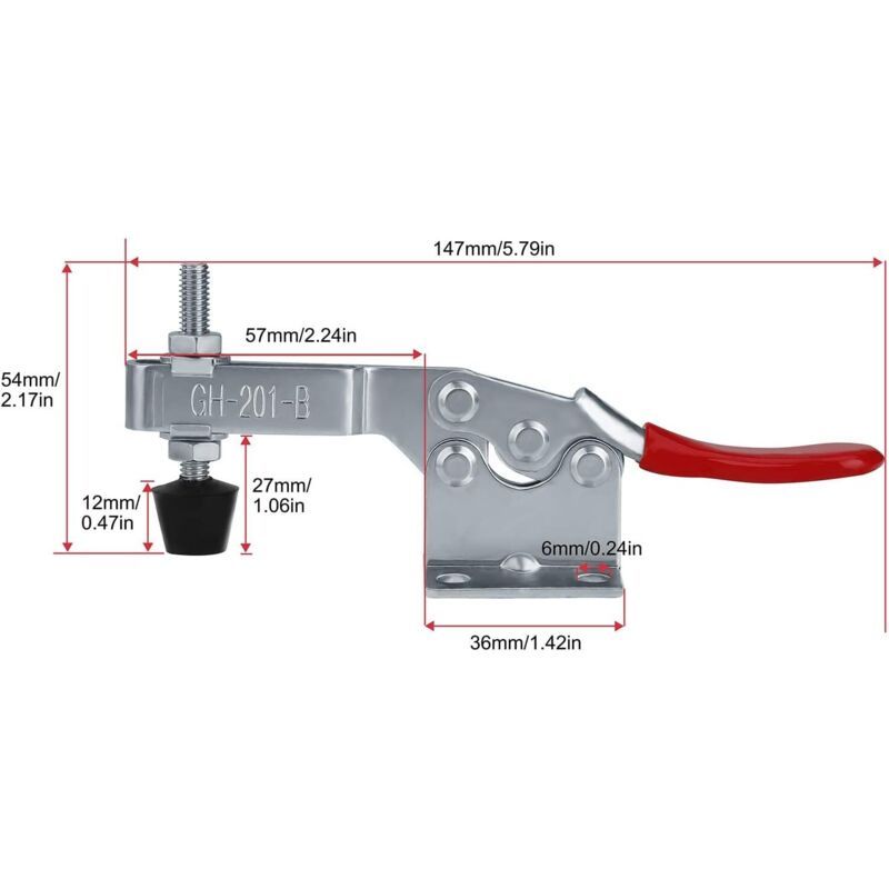 4 Pieces Knee Grip Clamp Tightening Hand Tool Holding Capacity About 90 Kg Quick Release Non Slip GH-201-B - Image 3