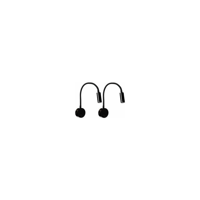 2 Pieces Black Wall Reading Lamp 3W, Flexible Adjustable Neck Wall Lamp Aluminum Desk Lamp, Bedside Lamp with Switch LED Eye Care - Image 1