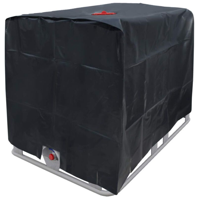 Water Tank Cover, IBC Tank Cover for 1000L Tank, Water Tank Container Protective Cover, Anti Dust Anti UV Anti Rain, Black, 120 x 100 x 116cm - Image 1