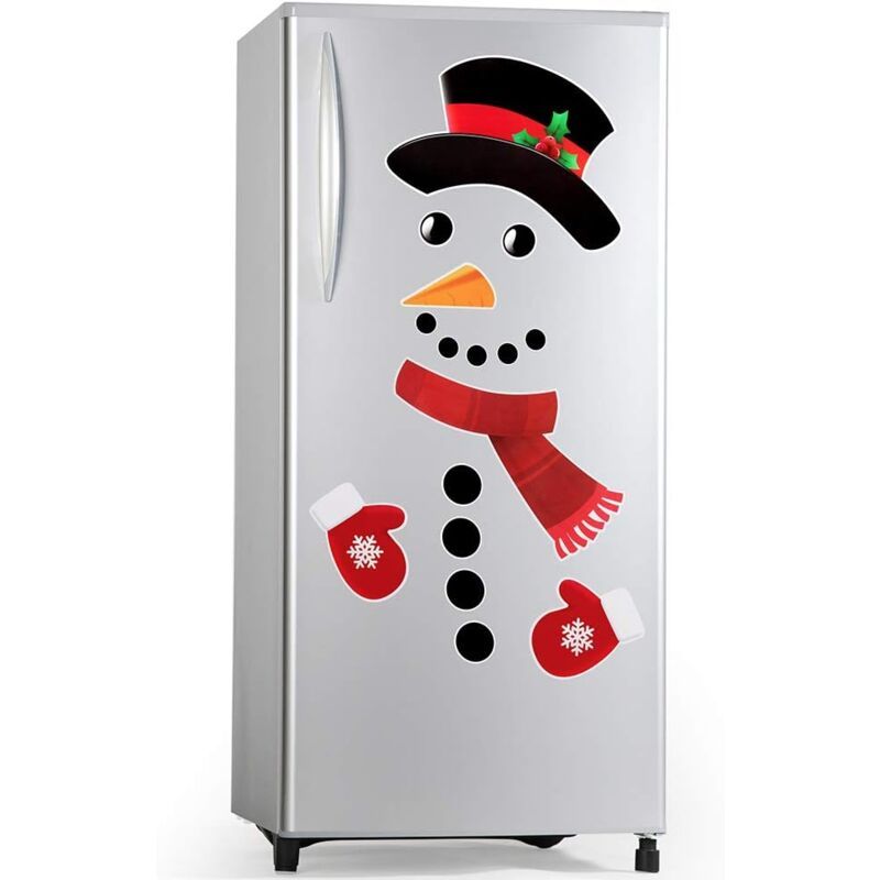 16 Pack Snowman Fridge Magnets, Funny Fridge Magnet Fridge Stickers Holiday Christmas Decorations for Refrigerator, Metal Door, Large - Image 1