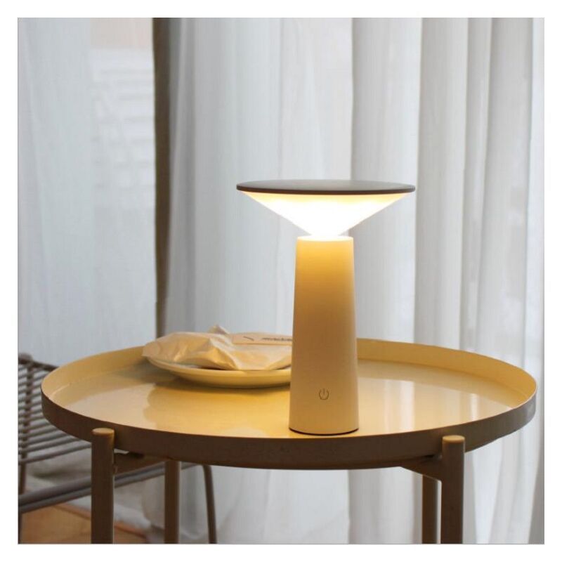 Modern Table Lamp, Cordless, Dimmable Touch Control Switch, 360 Adjustable, USB Rechargeable, Desk Lamp for Home and Office, White - Image 2