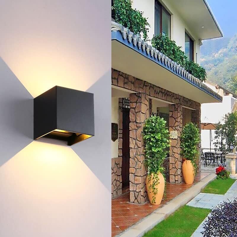 LED Wall Light, Surface Mounted Waterproof Wall Light Indoor Wall Lights Living Room Outdoor Porch, 6W Color, Black - Image 2