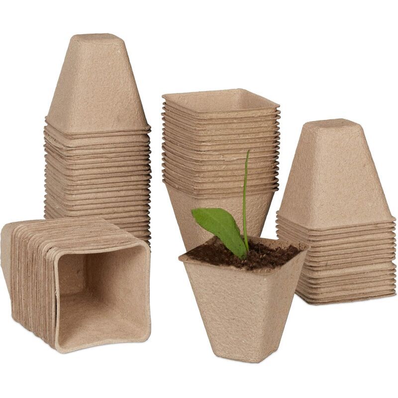 120 Pieces Biodegradable Seedling Pots, Biodegradable Pots, Biodegradable Seedling Pots for Seedlings, for Seedling Herbs, Flowers, Vegetables - Image 1