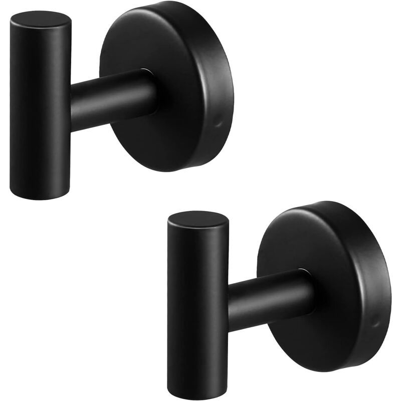 2 Pieces Black Coat Hooks Wall Hooks Coat Wall Hook Stainless Steel Coat Hook for Modern Towel Hook - Image 1