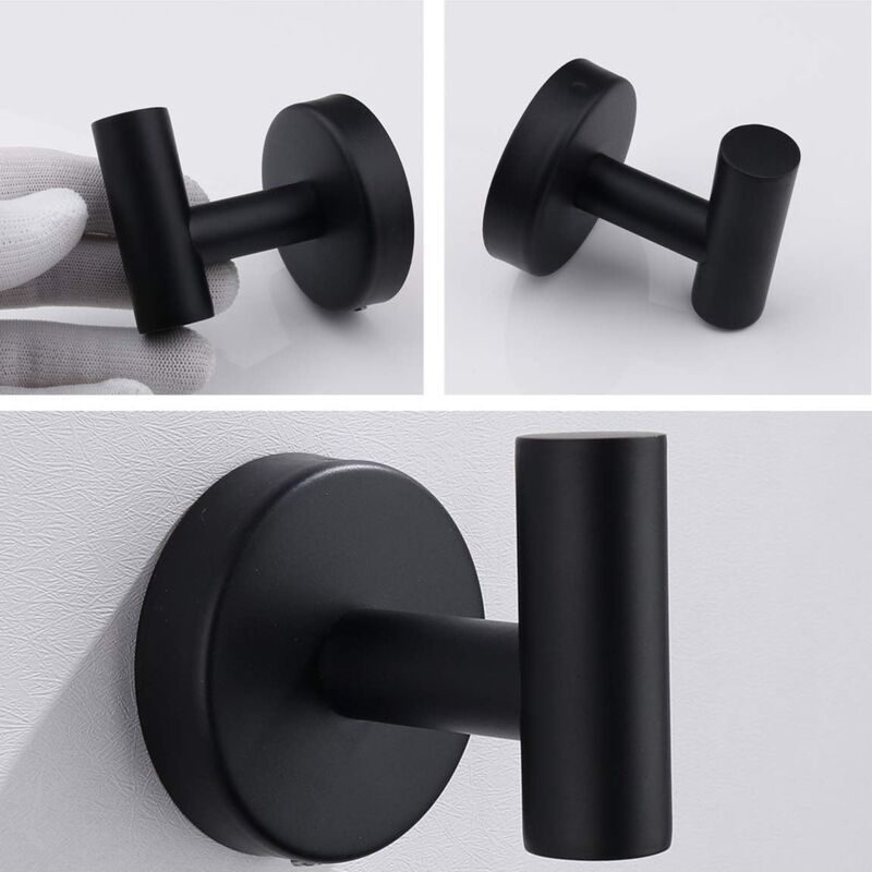 2 Pieces Black Coat Hooks Wall Hooks Coat Wall Hook Stainless Steel Coat Hook for Modern Towel Hook - Image 4