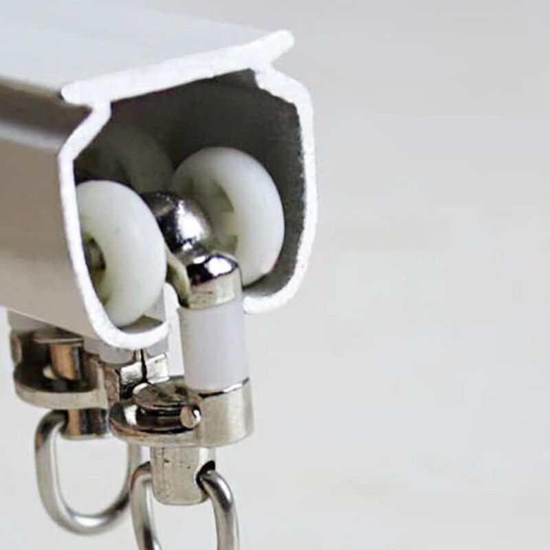 20 Pieces Plastic Curtain Track Glider Rail Rollers Twin Rollers Aluminum Alloy, Small - Image 4