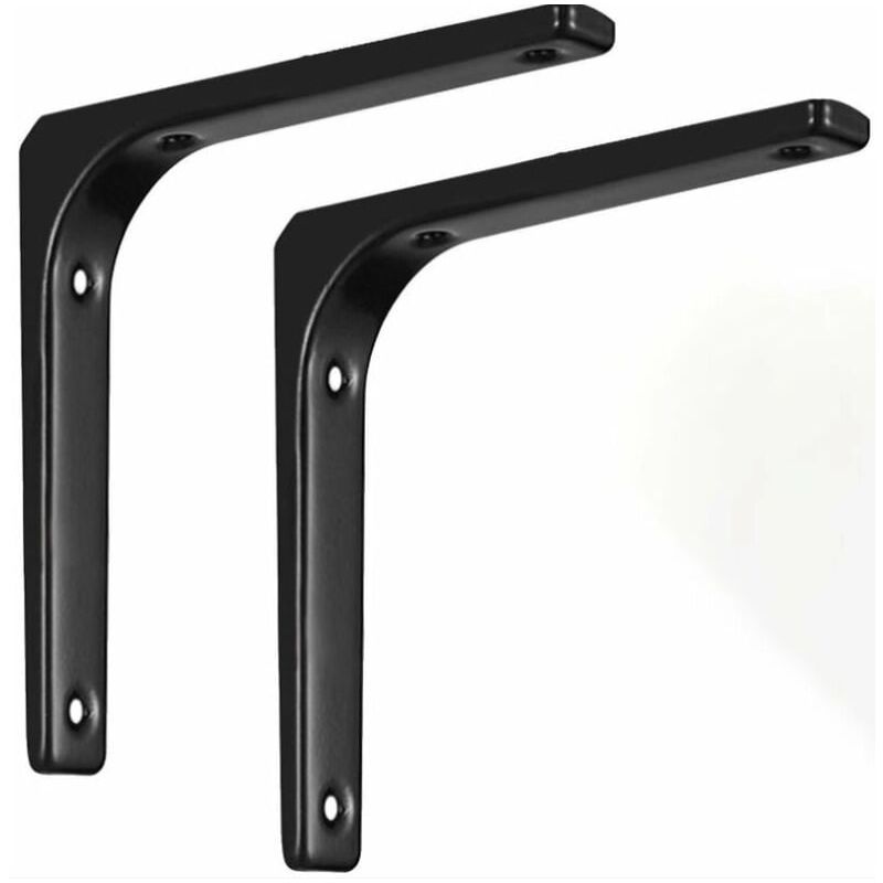 2 Pieces Bracket for L shaped Shelf, Black, 150 x 125mm - Image 1