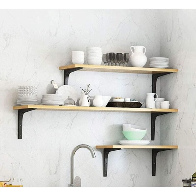 2 Pieces Bracket for L shaped Shelf, Black, 150 x 125mm - Image 3