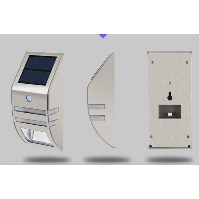 2 Pack LED Solar Outdoor Wall Lights with Motion Sensor Stainless Steel Waterproof, 90 Degree Wide Angle - Image 2