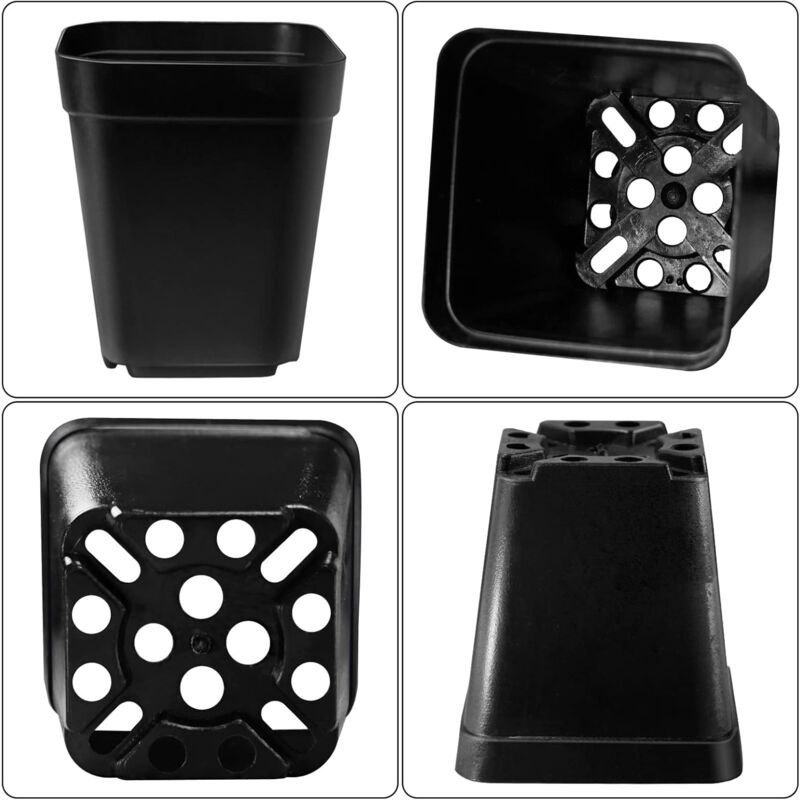 20 Pieces Seedling Pots, Nursery Pots, Reusable Plastic Square Seedling Pot Seedling Pots Transplanting Pot Growing Pot Planting, 5.5cm - Image 3