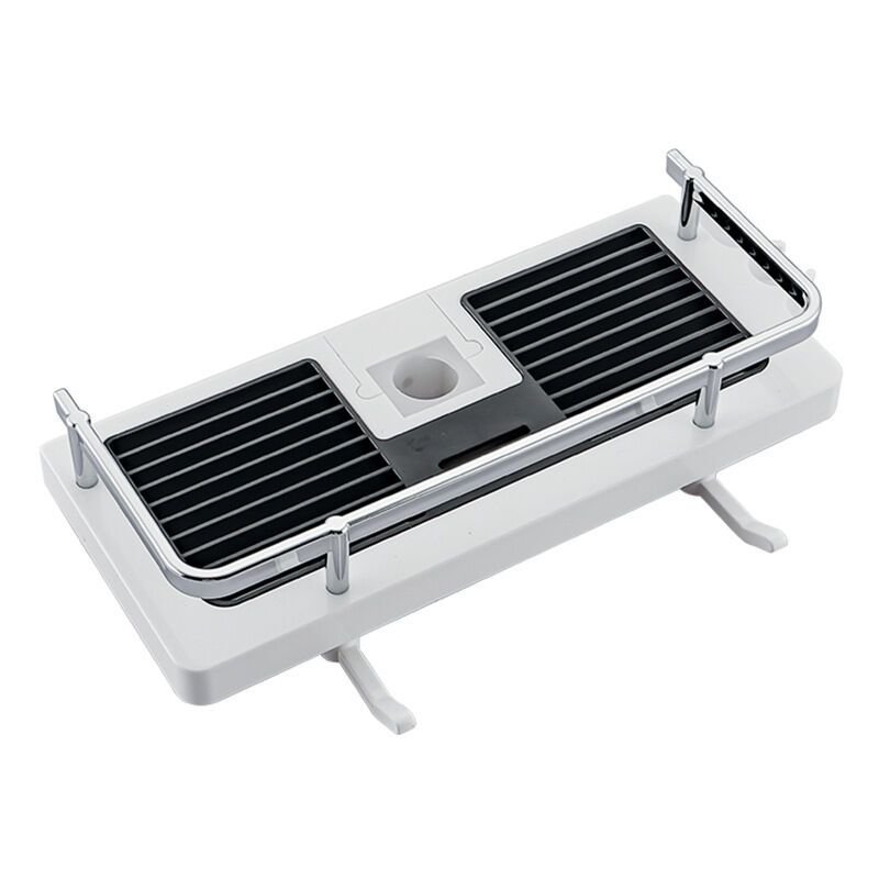 Shower Shelf for No Drilling Shower Rail, Bathroom Shelf, Shower Organizer with Shower Head Buckle and Hook for Shower Rail, 24mm, 25mm - Image 1
