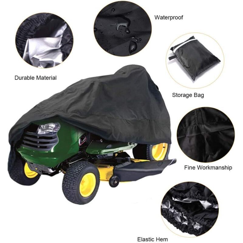 Waterproof Riding Lawn Mower Cover UV Protection for Garden Tractor, XL, 183 x 137 x 117cm - Image 2