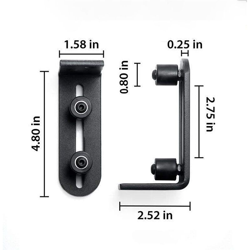 Sliding Barn Door Floor Guide Wall Mount Adjustable Ball Bearing Guide, Black, 120 x 50 x 60mm - Image 3