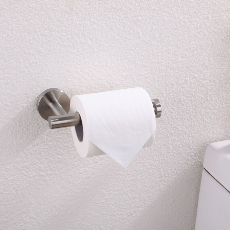 Wall Mounted Toilet Paper Holder Polished Finish 304 Stainless Steel Toilet Paper Holder, Silver - Image 2