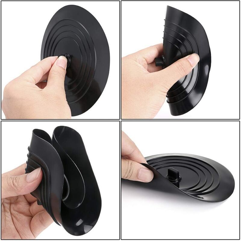 2 Pack Universal Silicone Rubber Drain Stopper, for Kitchen Sink, Bathroom Sink black, 15cm - Image 3