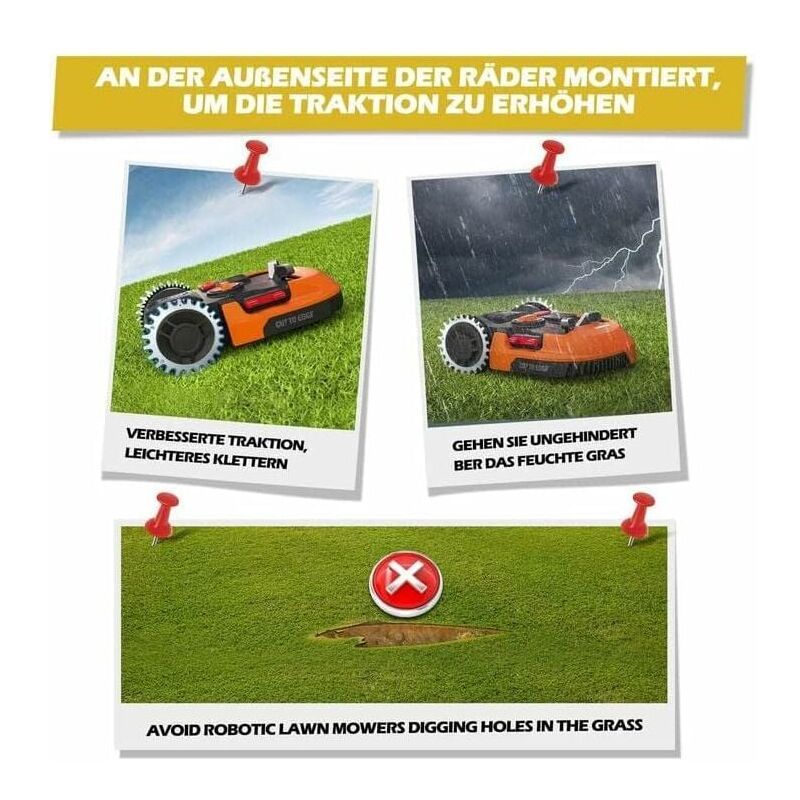 Stainless Steel Cleats Compatible with Worx Landroid Lawn Mower S and M Models, 2mm, 205mm - Image 3
