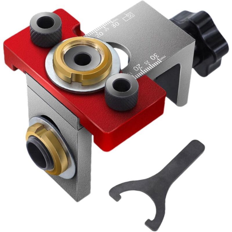 Woodworking Drilling Locator, Round Dowel Connector, 1 Drill Guide, Hole Opening Jig Positioner for Woodworking, 3 Inch - Image 1