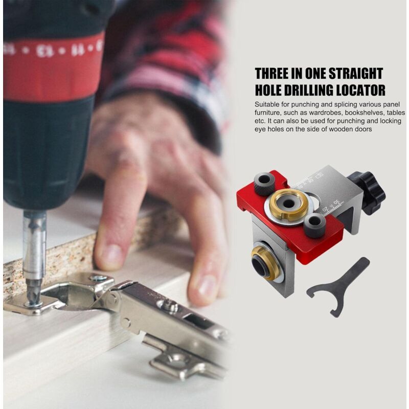 Woodworking Drilling Locator, Round Dowel Connector, 1 Drill Guide, Hole Opening Jig Positioner for Woodworking, 3 Inch - Image 4