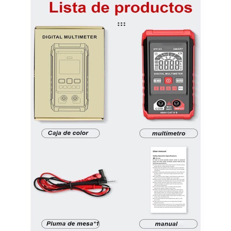 Digital Multimeter, 4000 Counts Multifunction Voltmeter, AC and DC Voltage Measurement, Resistance, Continuity, NCV - Image 2