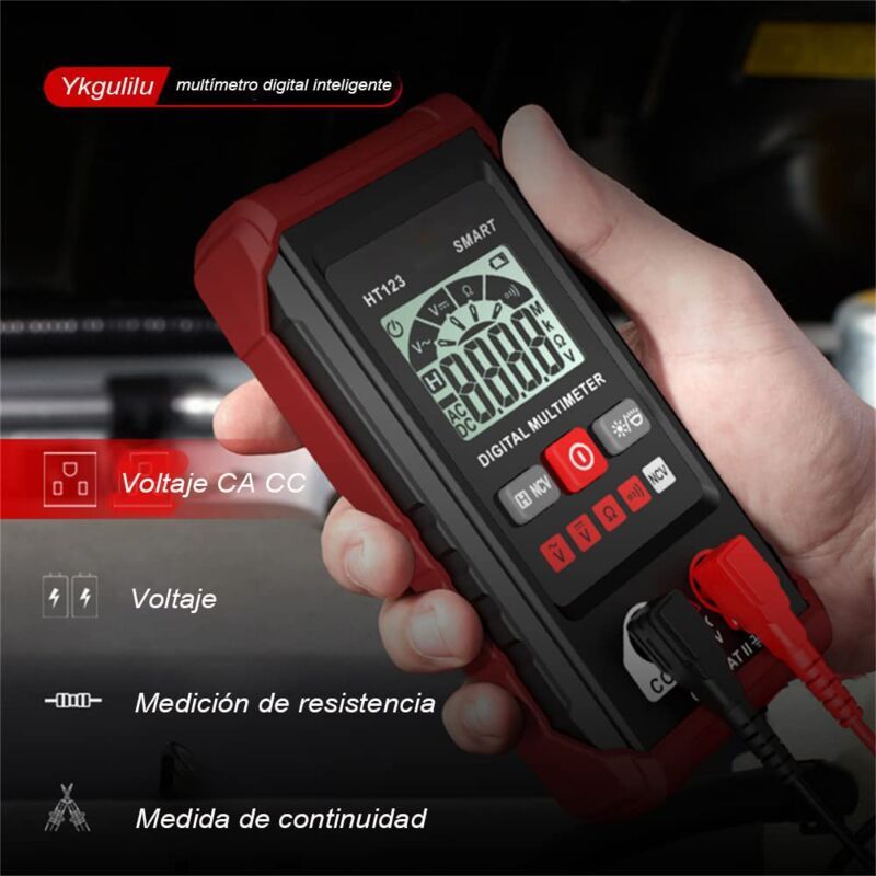 Digital Multimeter, 4000 Counts Multifunction Voltmeter, AC and DC Voltage Measurement, Resistance, Continuity, NCV - Image 3