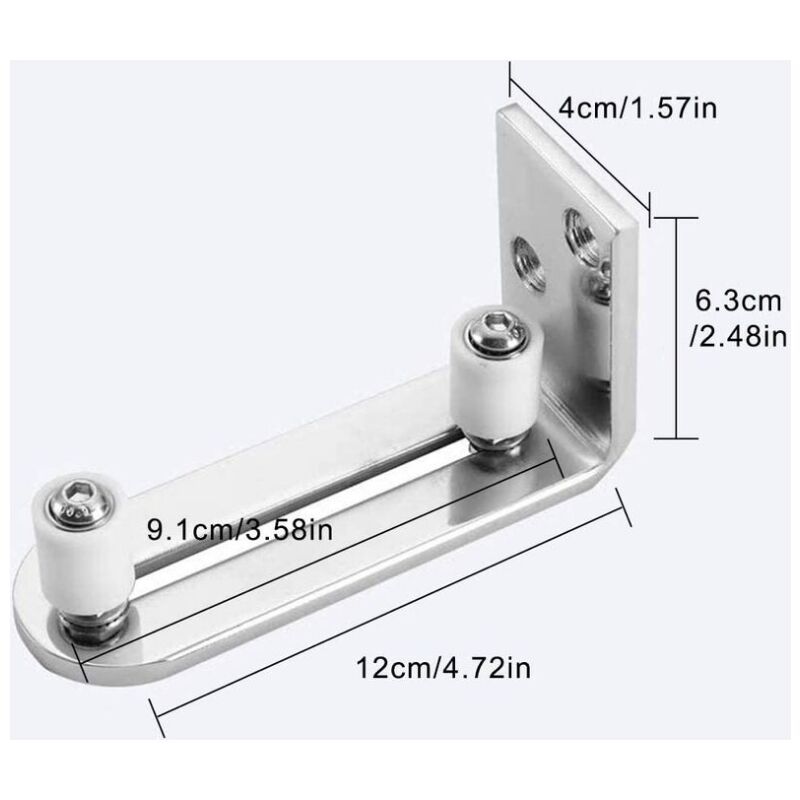 Floor Guide Sliding Door Guide Door Guide Wall Mount Ball Bearings Guide Silver - Image 2