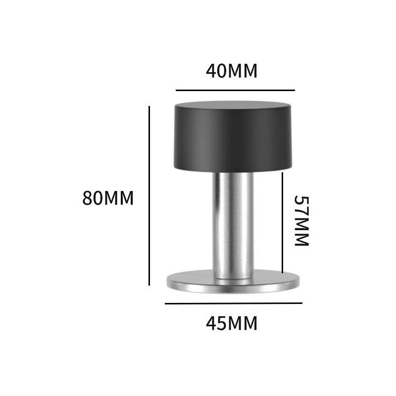 Adhesive Door Stops Stainless Steel Door Stoppers Door Stoppers with Shockproof Rubber Compatible with Wall or Floor Mounting with Double Sided - Image 2
