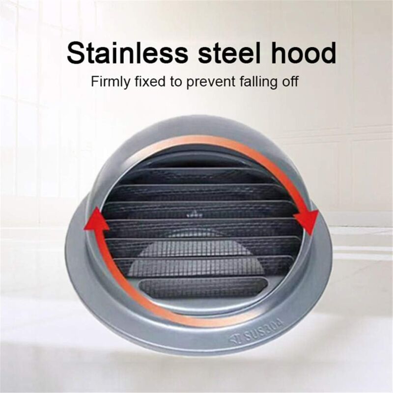 Outdoor Ventilation Grille, Stainless Steel Air Vent with Fly Guard and Fly Guard for Office, Kitchen, Bathroom, 120mm - Image 3