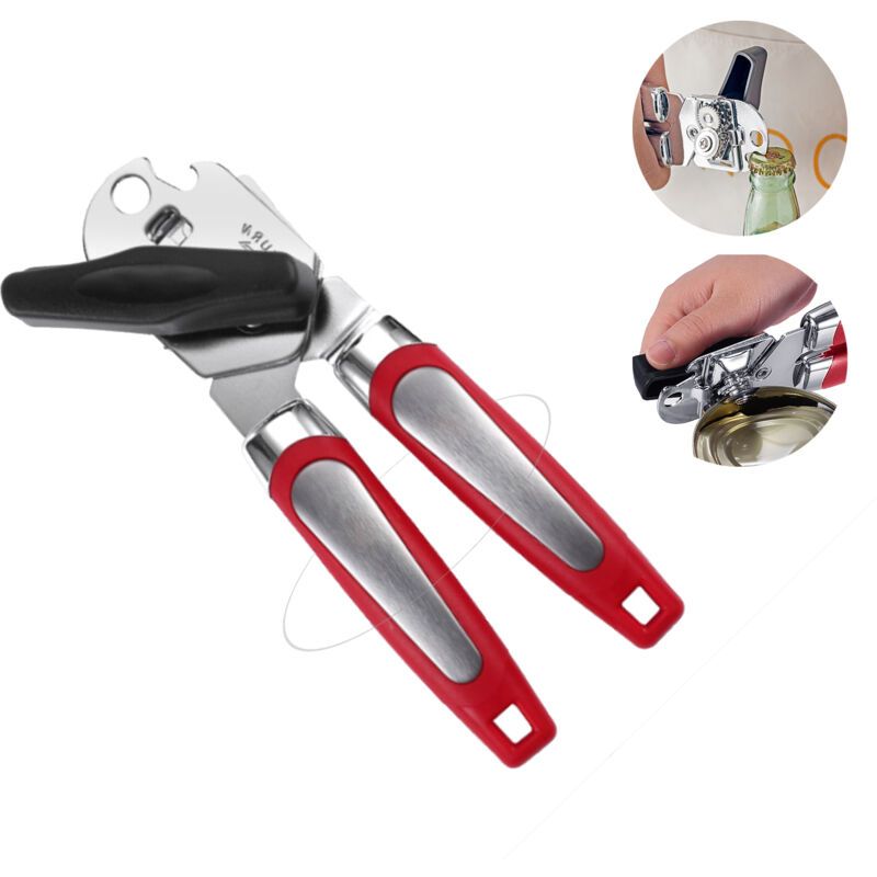 Kitchen Storage Accessory, Kitchen Manual Can Opener Handheld Can Opener with Smooth Edge Stainless Steel Blade - Image 1