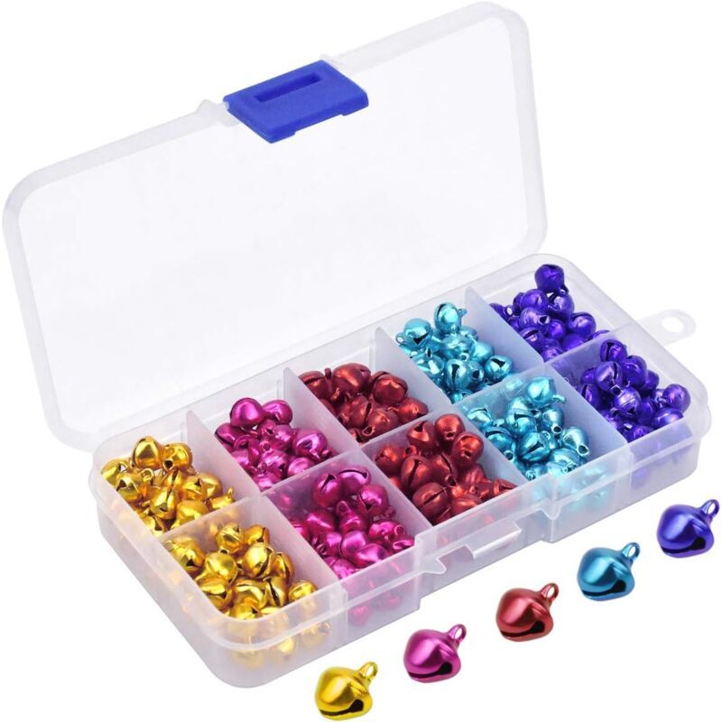 300 Pieces Small Jingle Bells, Metal Jingle Bells, Multicolored Bells, Christmas Bells, Dog and Cat Bells for Jewelry Making - Image 1