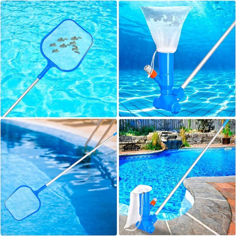Robot Pool Swimming Pool Maintenance Kit with Vacuum and Pool Skimmer, 5 Handle Handles, Leaf Bag Portable Maintenance Kit for Above Ground Pool, Pond - Image 3