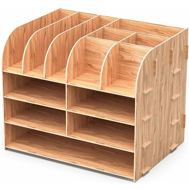 Wooden Desk Organizer for Pen Pencil A4 Paper and Accessories, 32 x 24 x 27cm - Image 2