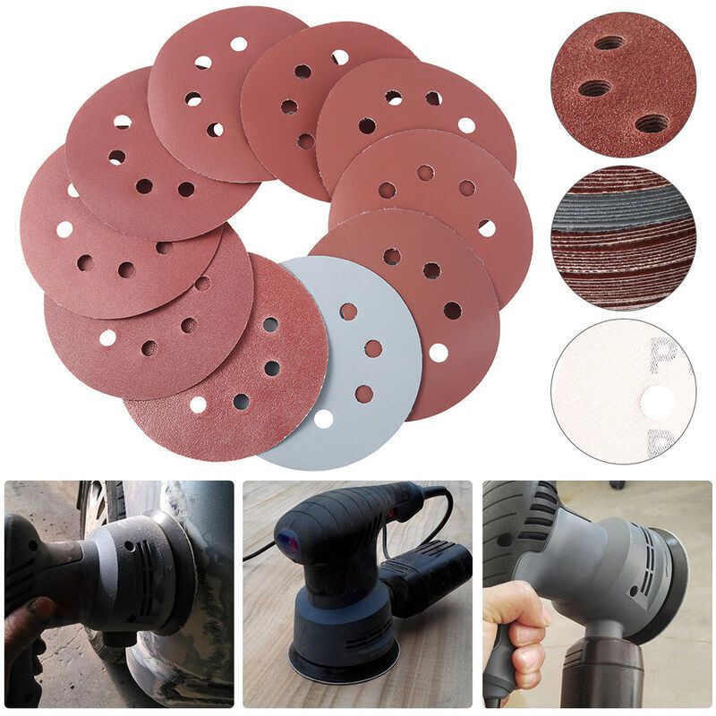 100 Pieces Sanding Disc, Sanding Discs 80, 180, 240, 320, 400, 800, 1000, 1500, 2000, 125mm - Image 2